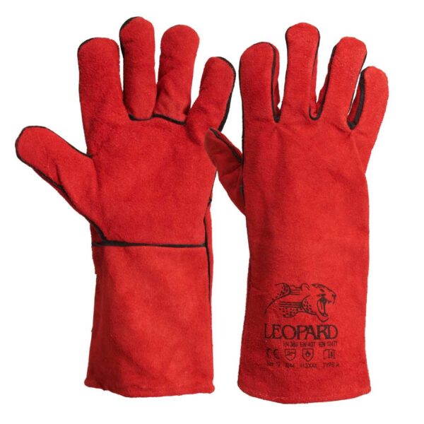 Leopard Red Welder zaštitne rukavice za zavarivanje